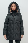 Купить Куртка зимняя женская с капюшоном модная черного цвета 7653Ch, фото 5