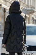 Купить Куртка зимняя женская с капюшоном модная черного цвета 7653Ch, фото 3