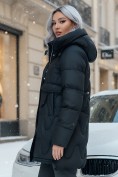Купить Куртка зимняя женская с капюшоном модная черного цвета 7653Ch, фото 2