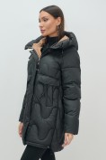 Купить Куртка зимняя женская с капюшоном модная черного цвета 7653Ch, фото 8
