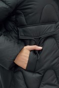 Купить Куртка зимняя женская с капюшоном модная черного цвета 7653Ch, фото 9