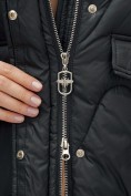 Купить Куртка зимняя женская с капюшоном модная черного цвета 7653Ch, фото 12
