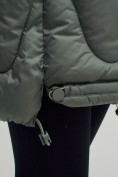 Купить Куртка зимняя женская с капюшоном модная цвета хаки 7653Kh, фото 11