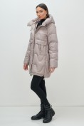Купить Куртка зимняя женская с капюшоном модная светло-коричневого цвета 7653SK, фото 7