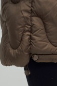 Купить Куртка зимняя женская с капюшоном модная темно-коричневого цвета 7653TK, фото 10