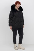 Купить Куртка зимняя женская с мехом и капюшоном тренд черного цвета 7656Ch, фото 20