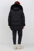 Купить Куртка зимняя женская с мехом и капюшоном тренд черного цвета 7656Ch, фото 21