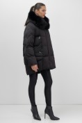 Купить Куртка зимняя женская с мехом и капюшоном тренд черного цвета 7660Ch, фото 11