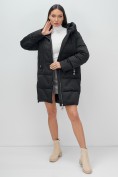 Купить Куртка зимняя женская классическая с капюшоном черного цвета 7671Ch, фото 19