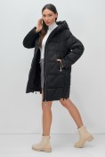 Купить Куртка зимняя женская классическая с капюшоном черного цвета 7671Ch, фото 20