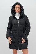 Купить Куртка зимняя женская классическая с капюшоном черного цвета 7671Ch, фото 21