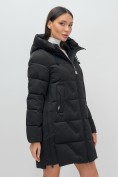 Купить Куртка зимняя женская классическая с капюшоном черного цвета 7671Ch, фото 10