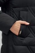 Купить Куртка зимняя женская классическая с капюшоном черного цвета 7671Ch, фото 12