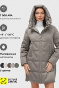 Купить Куртка зимняя женская классическая с капюшоном серого цвета 7671Sr, фото 5