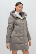 Купить Куртка зимняя женская классическая с капюшоном серого цвета 7671Sr, фото 10