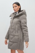 Купить Куртка зимняя женская классическая с капюшоном серого цвета 7671Sr, фото 11