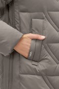 Купить Куртка зимняя женская классическая с капюшоном серого цвета 7671Sr, фото 14