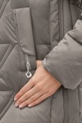 Купить Куртка зимняя женская классическая с капюшоном серого цвета 7671Sr, фото 15