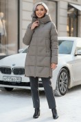 Купить Куртка зимняя женская классическая с капюшоном серого цвета 7671Sr, фото 4