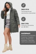 Купить Куртка зимняя женская классическая с капюшоном темно-серого цвета 7671TC, фото 6