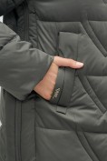 Купить Куртка зимняя женская классическая с капюшоном темно-серого цвета 7671TC, фото 14