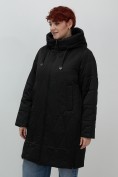 Купить Пальто зимнее утепленное женское большого размера черного цвета 7699Ch, фото 15