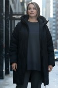 Купить Пальто зимнее утепленное женское большого размера черного цвета 7699Ch, фото 2
