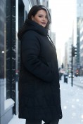 Купить Пальто зимнее утепленное женское большого размера черного цвета 7699Ch, фото 4