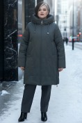 Купить Пальто зимнее утепленное женское большого размера зеленого цвета 7699Z