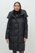 Купить Пальто зимнее утепленное с капюшоном женское черного цвета 7700Ch, фото 17
