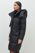 Купить Пальто зимнее утепленное с капюшоном женское черного цвета 7700Ch, фото 19