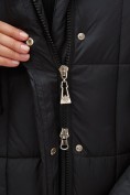 Купить Пальто зимнее утепленное с капюшоном женское черного цвета 7700Ch, фото 22