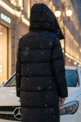 Купить Пальто зимнее утепленное с капюшоном женское черного цвета 7700Ch, фото 3