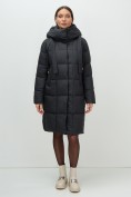 Купить Пальто зимнее утепленное с капюшоном женское черного цвета 7700Ch, фото 10