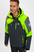 Купить Горнолыжная куртка мужская зеленого цвета 77013Z, фото 3