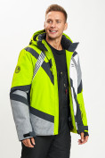 Купить Горнолыжная куртка мужская зеленого цвета 77015Z, фото 4