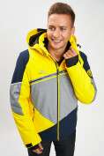 Купить Горнолыжная куртка мужская желтого цвета 77016J, фото 5