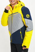 Купить Горнолыжная куртка мужская желтого цвета 77016J, фото 9