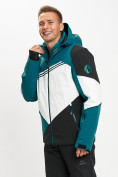 Купить Горнолыжная куртка мужская темно-зеленого цвета 77016TZ, фото 3