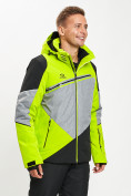 Купить Горнолыжная куртка мужская зеленого цвета 77016Z, фото 3