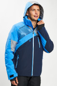 Купить Горнолыжная куртка мужская синего цвета 77019S, фото 4