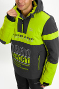 Купить Горнолыжная куртка анорак мужская зеленого цвета 77024Z, фото 5