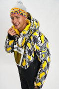 Купить Горнолыжная куртка анорак мужская желтого цвета 77027J, фото 3