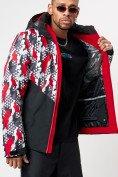 Купить Горнолыжная куртка мужская красного цвета 77028Kr, фото 15