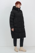 Купить Пальто зимнее утепленное с капюшоном женское черного цвета 7702Ch, фото 7