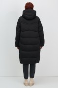 Купить Пальто зимнее утепленное с капюшоном женское черного цвета 7702Ch, фото 9