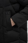 Купить Пальто зимнее утепленное с капюшоном женское черного цвета 7702Ch, фото 13