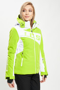 Купить Горнолыжная куртка женская зеленого цвета 77030Z, фото 5