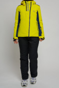 Купить Горнолыжная куртка женская желтого цвета 77033J, фото 14