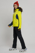 Купить Горнолыжная куртка женская желтого цвета 77033J, фото 5